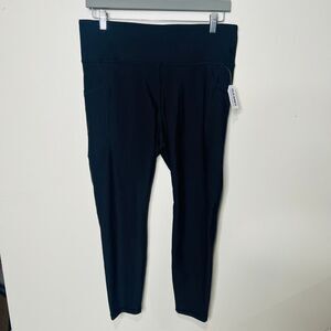 Old Navy Black Leggings Sz XL NWT Power Soft 7/8 Ankle Length High-Rise